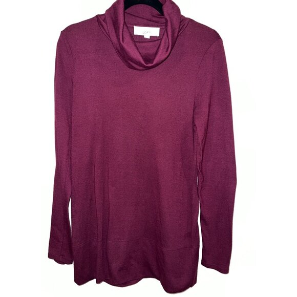 Cowl Neck Long Sleeve Top By Loft Size M - Picture 1 of 3